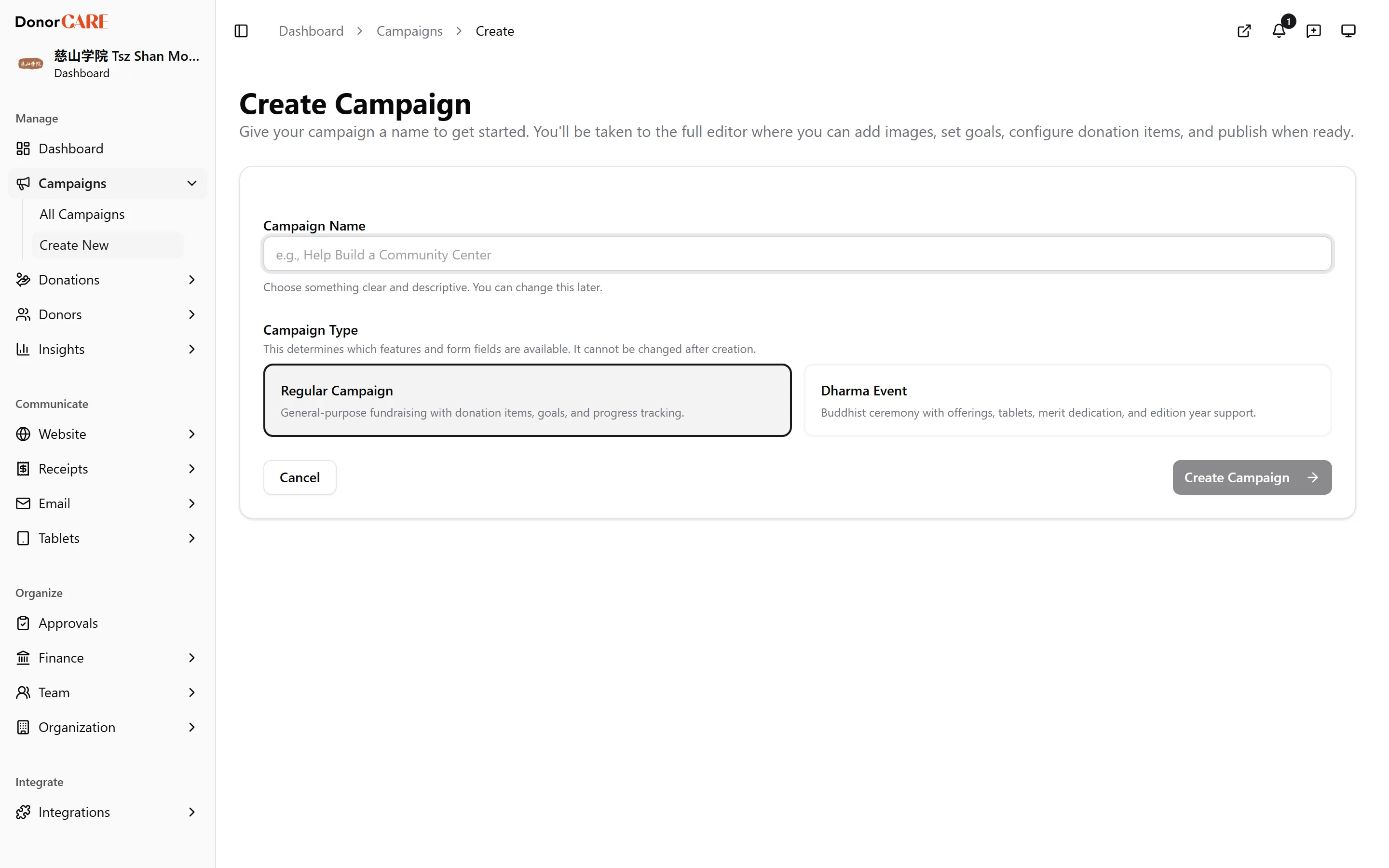 the campaign mode selector, dharma event option highlighted